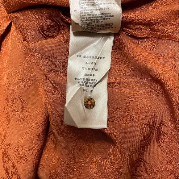 Scotch & Soda Dress Size Small Rust Orange Paisley Peplum Hem Midi "Starwatcher" - Picture 15 of 16